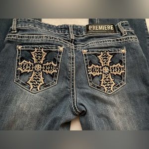 Bootcut Jeans Y2K cross design on back pockets